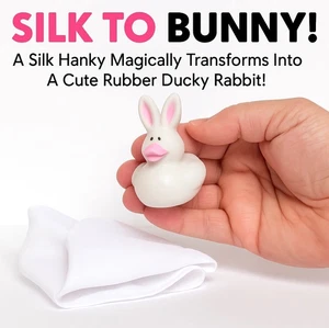 SEIDE TO WHITE BUNNY Zaubertrick Gummi Hase Ente Requisite Zauberer Set Gag Witz - Bild 1 von 15