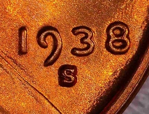 Choice/Gem BU 1938-S Lincoln Cent RPM #3 Stage B MDS Full Red - Picture 1 of 4