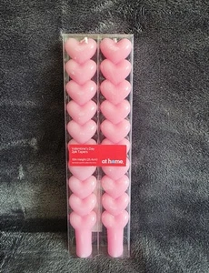 New 2-pack of pink heart-shaped taper candles designed for Valentine's Day 10' - Picture 1 of 4