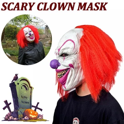 Auffällige Clown Perücke ES Clownsglatze mit Haaren Karnevalsperücke Horrorclown - Bild 1 von 4