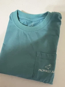 Properly Tied Pocket Tshirt Youth Blue Youth Small With Dog - Picture 1 of 4