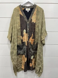 Kusnadi Tunic Top Jacket Womens Batik Kimono Cardigan Artsy Boho Lagenlook XL - Picture 1 of 7