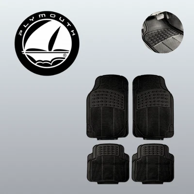 For All Plymouth Car Floor Mats 4pcs Custom Rubber Fit Guard All Weather - Image 1 of 4