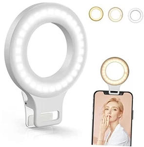 Clip on Ring Light, Rechargeable 60 LED Selfie Ring Light for Phone, 3.5" - Picture 1 of 7