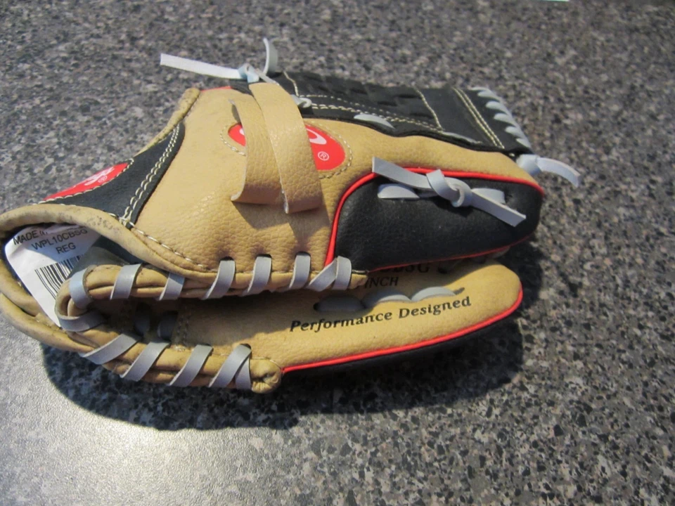 Guante de béisbol Rawlings - 10" pulgadas - diestro - tostado/negro - WPL10CBSG Foto 1 de 4