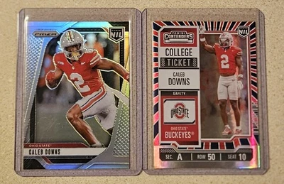 Caleb Downs 2025 Panini Ohio State SP Silver Prizm + Red Blue Parallel LOT 🔥 - Image 1 of 2