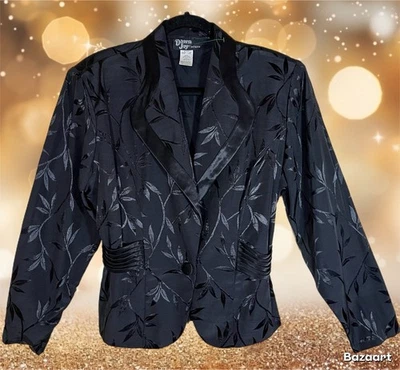 Camiseta Dawn Joy De Colección Negra Vacaciones Manga Larga Talla Mediana Abotonada Damasco Gótico Foto 1 de 4