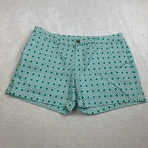 Faded Glory Shorts Womens 16 (Fit 36x5) Chino Green White Diamond Spring Preppy - Picture 1 of 12