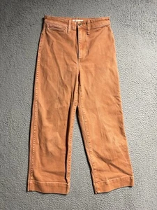 Madewell Pants Womens Size 25 Warm Coffee Brown Emmett Wide Leg Crop Jeans - Picture 1 of 21