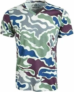 XXL American Rag Cie Mens T-Shirt Blue Navy Camouflage V Neck Short Sleeve - Picture 1 of 1