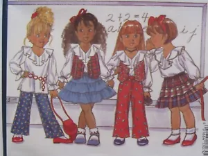 OOP BUTTERICK 6931 Todlr Girls Vest Blouse Tiered Skirt & Pants PATTERN 2-3-4 UC - Picture 1 of 3