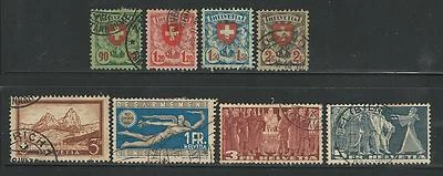 Switzerland: 1921; Scott 200-203, 209, 215, 244, 245, "As Is", used EBSW02 - Image 1 of 2