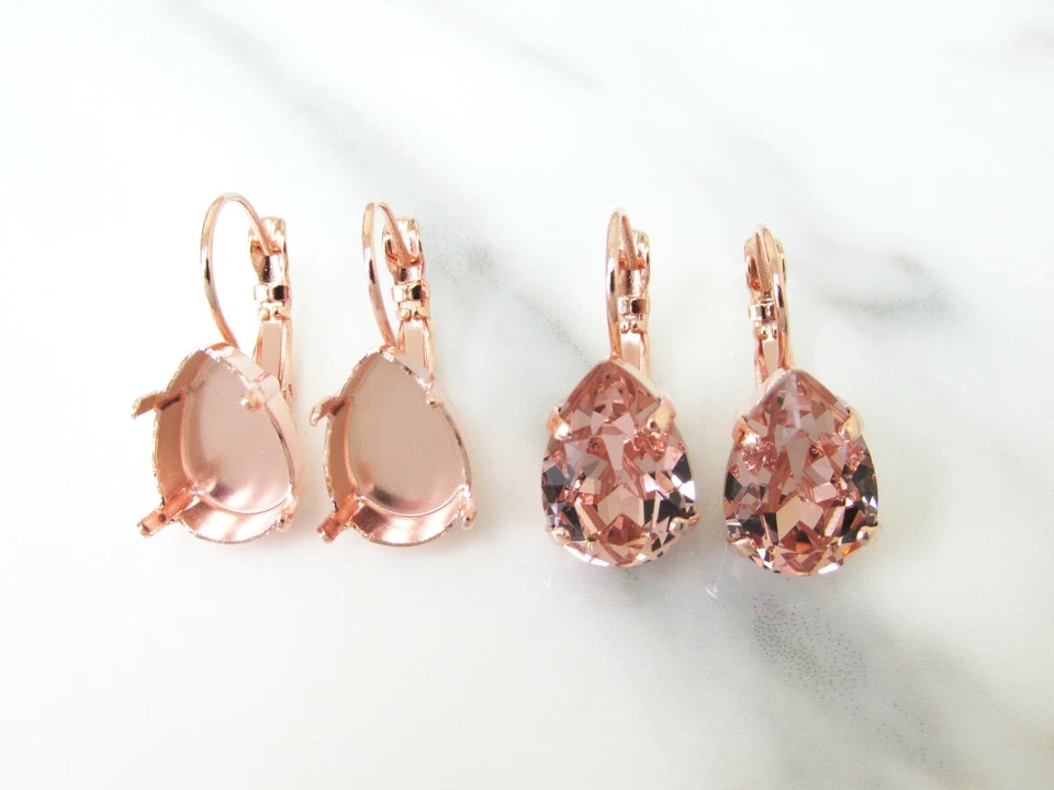 14mm x 10mm Pera | Bases clásicas para pendientes hágalo usted mismo | (EE 67) Foto 1 de 1