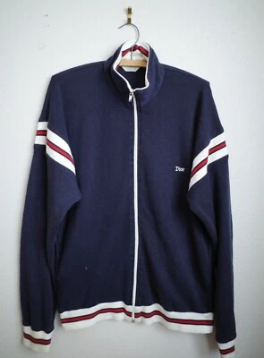 Chaqueta deportiva de terciopelo Christian Dior vintage años 90 talla grande roja blanca azul usada en excelente estado Foto 1 de 4