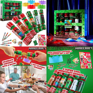 Minecraft Christmas Crackers Pack of 6 Creeper for Kids with Gifts... 