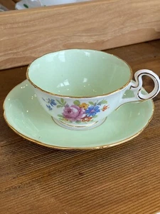 Vtg Grafton Green Teacup And Saucer - Picture 1 of 6