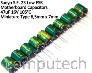 5 pezzi Condensatore Elettrolitico Low ESR 47uf 16V 105°C Sanyo S.E.23 - Imagen 1 de 1
