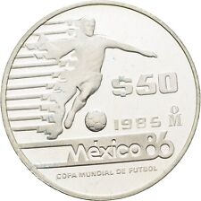 Mexiko 50 Peso 1985 Silber 32  mm/ 16,6 g Original Fußball #CFZ288