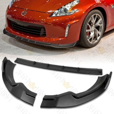 FOR 13-20 NISSAN 370Z UNPAINTED BLACK GT-STYLE FRONT BUMPER SPLITTER SPOILER LIP - Image 1 of 4
