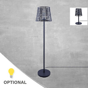 LED Lampe In- & Outdoor Außenlampe E27 Moderne Rattan Optik Wasserfest IP44 E27