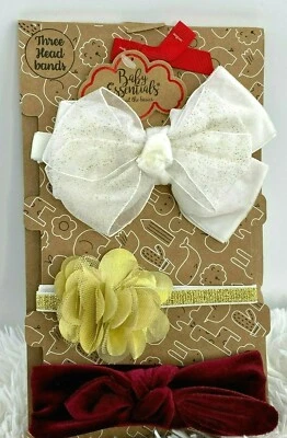 Infant Head Bands Hair Accessories Toddler Girl 0-24 Months Baby Essentials 3 pc - Image 1 of 4