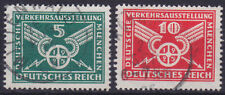 Deutsches Reich 370/71 x O Verkehrsausstellung München, gestempelt waager. Gummi