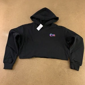 Sugar & Jade Girls Size Small (8) Black Long Sleeve Cropped Logo Hoodie NWT - Picture 1 of 6