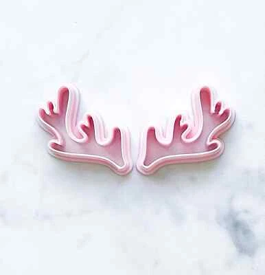 Antlers Polymer Clay Cutter | Christmas Reindeer Cookie cutters | Earrings - Image 1 of 4