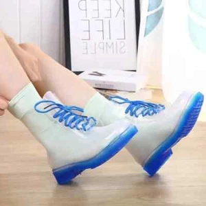 Transparente Regenstiefel Damen PVC Plateau Regenschuhe 2025 Herbst Neu Slipper - Bild 1 von 31
