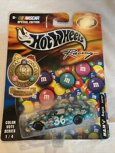 2002 Hot Wheels Global Color Vote 1:64 Ken Schrader #36 M & M's Aqua Car