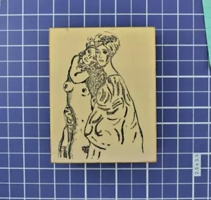 Estampillas artísticas de pastel de cerezo para dos mujeres abrazándose - Imagen 1 de 4