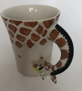 Pier One Giraffe Becher 5" hoch Henkel ist Giraffenkopf weißer Hintergrund RAR - Bild 1 von 5