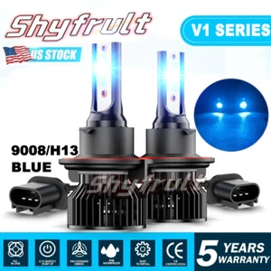 10000K LED Headlight Bulbs H13 9008 for Ford F-150 04-2014 High Low Beam blue - Picture 1 of 11