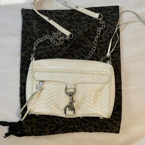 Rebecca Minkoff Mini MAC Crossbody Bag Leather Python Snakeskin Embossed Clutch - Picture 1 of 12