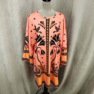 Anthropologie FARM RIO Dress Womens Size XL Shift Tropical Jungle BOHO Tunic Top - Image 1 of 4
