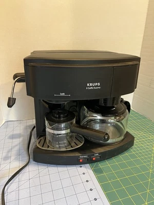 RARE BLACK KRUPS II CAFFE DUOMO #985 ESPRESSO COFFEE FROTHER Tested Needs Basket - Image 1 of 4