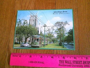 Postal de tranvía vintage de Nueva Orleans LA de los años 90 usada coleccionable de St. Charles - Imagen 1 de 4