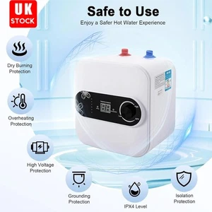 8L Tank Electric Instant Hot Water Heaters for RV Bathroom Kitchen Under Sink - Picture 1 of 10