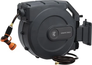 Retractable Garden Hose Reel 1/2 Inch x 155 with 5 ft Leader Hose, Heavy Duty... - Picture 1 of 5