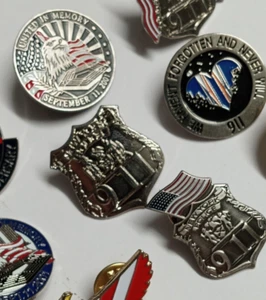 Police Dept Badge Shield Eagle Flag Insignia Lapel Pin Lot (9 Different) - Picture 1 of 7
