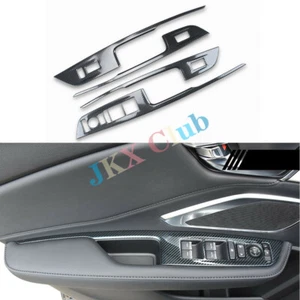4PC Carbon Fiber Style Steel Inner Door Armrest Cover Trim k For Acura RDX 19-21 - Picture 1 of 9