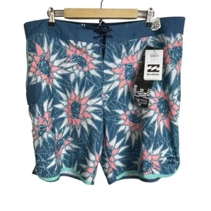 Billabong Airlite/73 Platinum-X Board Shorts Size 40 Hybrid Pockets Teal Floral - Imagen 1 de 9