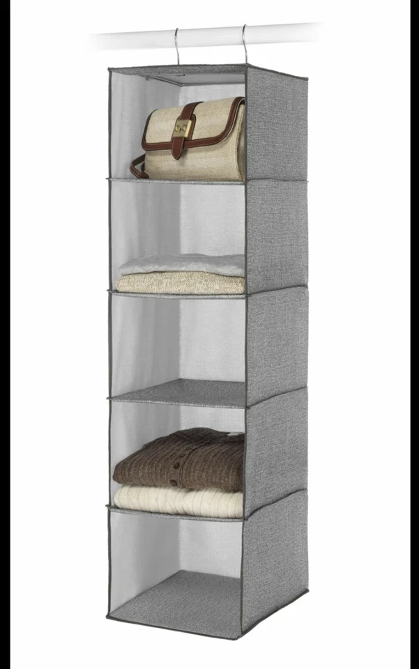 Whitmor Armario Colgante Accesorio Estantes 5 Abiertos Suéter Estantes Crosshatch Gris Foto 1 de 1