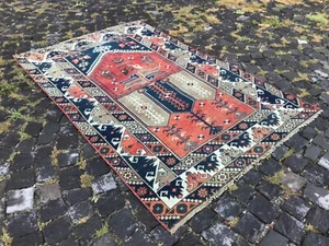 Turkish Antique rug Bohemian Area rug Oushak rug Vintage Rug Handmade Wool rug - Picture 1 of 12