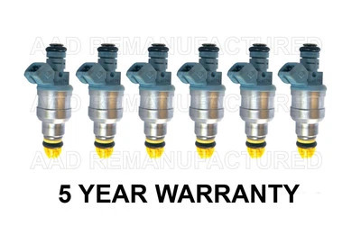 Juego de 6 inyectores de combustible originales Bosch para 87-93 BMW 325I 325IS 325IX 2,5 L Foto 1 de 2