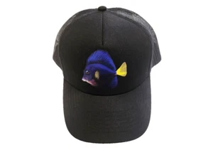 NEW ANGELFISH LOGO BLACK MESH UNISEX ADULT ADJUSTABLE SIZE HAT - Picture 1 of 3