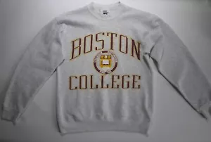 Vintage Lee Felpa Pesante Boston College USA Maglione Stampa Spellout - M - Foto 1 di 8