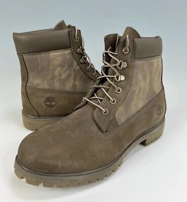 Timberland Mens 6" Insulated Work Boots Brown Nubuck & Camo Canvas Sz 12 NWOB - Image 1 of 4