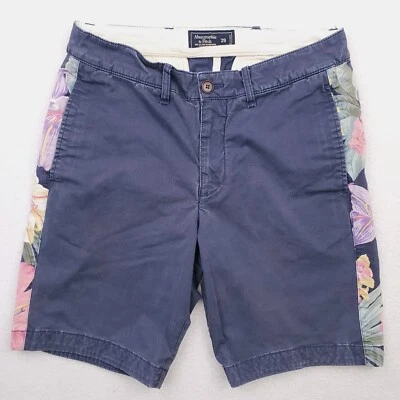 Pantalones Cortos Abercrombie Fitch Para Hombre 29 Azul Hawaiano Chino Floral Tropical Preppy Foto 1 de 4