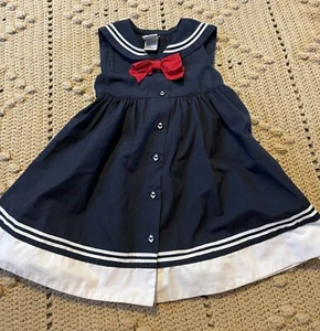 Good Lad Of Philadelphia Girl 4 Sailor Nautical Dress Collar Navy - Picture 1 of 5